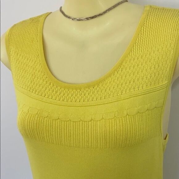 BCBG DRESS "WILMA" LEMON YELLOW BANDED KNIT NEW WITH TAG! SZ SM 4-6 - Picture 8 of 9